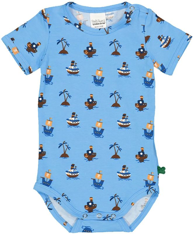 Freds World Romper s/s - Pirate - Alle Blue/Papaja/Navy - Freds World - 68 - Romper S/S
