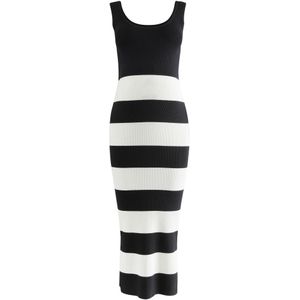 Next Gebreide jurk  zwart / wit