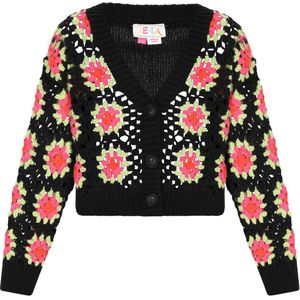 IZIA Gebreid vest  lichtgroen / kreeft / lichtroze / zwart