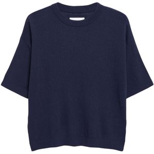 ARMEDANGELS - Shirt - Donkerblauw - Knitwear - Ronde Hals - Halve Mouw