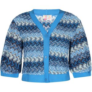 IZIA Gebreid vest  nachtblauw / azuur / lichtblauw / wit