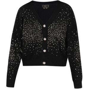 faina Gebreid vest  zwart