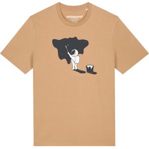 Watapparel Shirt 'Painting space'  beige / zwart / wit
