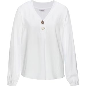 LASCANA - Blouse - Wit - Klassieke Blouse - Lange Mouw