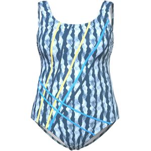 Ulla Popken Badpak  blauw / geel / petrol