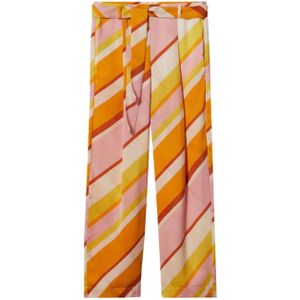 MANGO Bandplooibroek 'Odilia'  geel / oranje / rosa / bloedrood / wit
