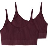 LMTD - Bustier - Wijnrood - Soft Cup - 2 Pack
