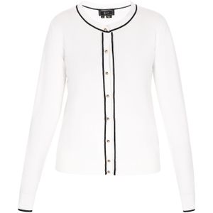 faina Gebreid vest  zwart / wit