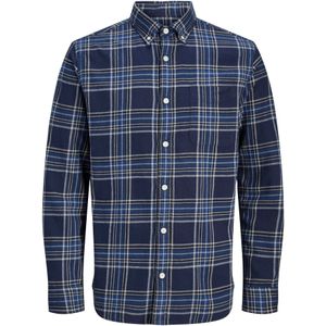 Jack & Jones - Overhemd - Blauw - Geruit - Lange Mouw