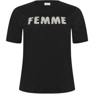 KAFFE CURVE Shirt 'Ariana'  beige / zwart