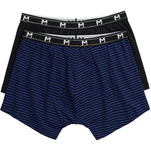 Men Plus Boxershorts  kobaltblauw / zwart / wit