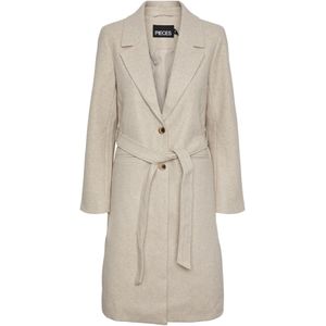 PIECES Dames Pcnasha Ls Coat Noos mantel, White Pepper, M