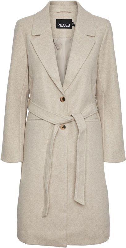 PIECES Dames Pcnasha Ls Coat Noos mantel, White Pepper, M