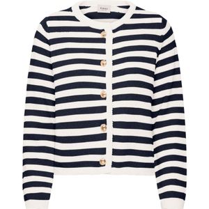 Fransa Gebreid vest  navy / wit