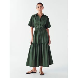 Willa Blousejurk 'EFFIE DRESS'  olijfgroen