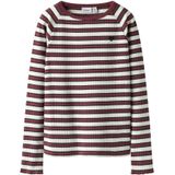 NAME IT Shirt 'NKFTALA'  karmijnrood / zwart / wit