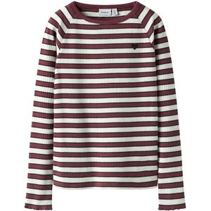 NAME IT Shirt 'NKFTALA'  karmijnrood / zwart / wit