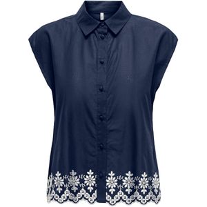 ONLY Blouse 'ONLLOU'  donkerblauw / wit