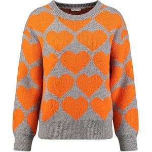Key Largo Trui 'Beat'  grijs / oranje