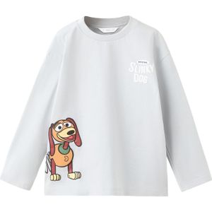 MANGO KIDS Shirt 'TOYDOG'  lichtgrijs / oranje / rood / wit