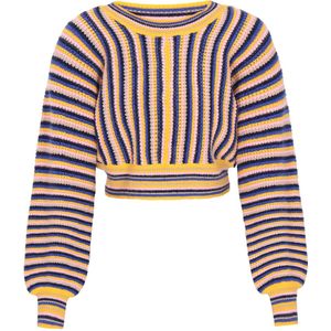 IZIA Trui  marine / navy / donkergeel / rosa