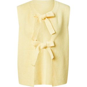 PIECES Gebreide bodywarmer  lichtgeel