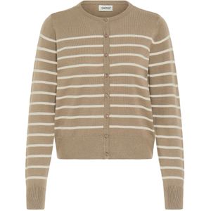 Oxmo Gebreid vest 'Fkeana'  ecru / taupe
