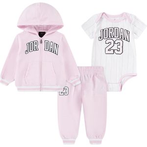 Jordan Set  rosa / zwart / wit