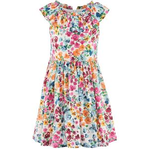 happy girls Jurk  lichtblauw / donkeroranje / pitaja roze / wit