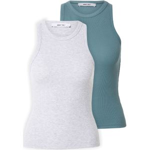 ABOUT YOU Top 'Anian'  grijs gemêleerd / petrol