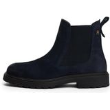 TOMMY HILFIGER - Chelsea Boots - Donkerblauw / Zwart - Blokhak - Glad Leer