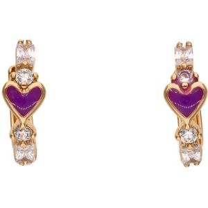 faina Oorbellen  rose-goud / lila / transparant