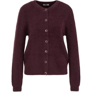 WE Fashion Gebreid vest  aubergine