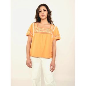 Odd Molly Shirt 'The Earth'  oranje / donkeroranje / wit
