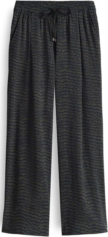 OPUS - Marou - Bandplooibroek - Nachtblauw/Olijfgroen - 7/8 lengte