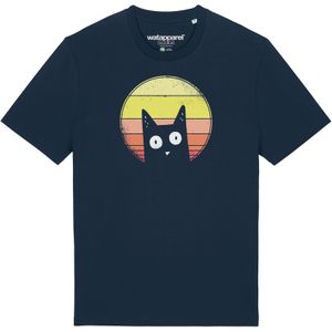 Watapparel Shirt ' Sunset Cat '  donkerblauw / gemengde kleuren