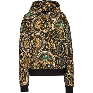 19V69 ITALIA Sweatshirt 'Kara New Baroque'  goudgeel / smaragd / zwart