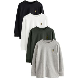 Next Shirt  grijs gemêleerd / donkergroen / zwart / wit