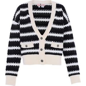 nascita Gebreid vest  zwart / wit