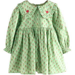 Next Jurk  groen / lichtgroen / rood