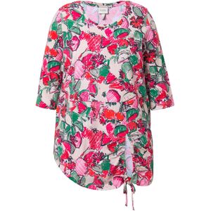 Ulla Popken Shirt  beige / groen / lichtroze / donkerroze