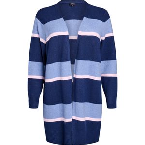 Zizzi Gebreid vest 'Casunny'  navy / lichtblauw / rosa