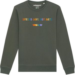 Watapparel Sweatshirt ' Spread Love not Hate '  kaki / gemengde kleuren