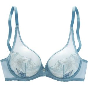 Lascana - Gabriella - Beugel-bh - Blauw/Multicolour - Niet gewateerd - Naadloos