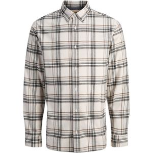 Jack & Jones Premium Overhemd 'JPRBLUBarkley'  chocoladebruin / lichtgrijs / zwart