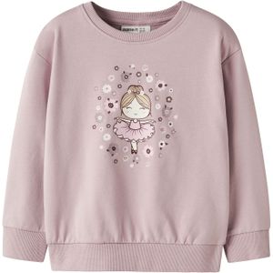 NAME IT Sweatshirt 'NMFVILOUI'  crème / pastellila / rosa / wit