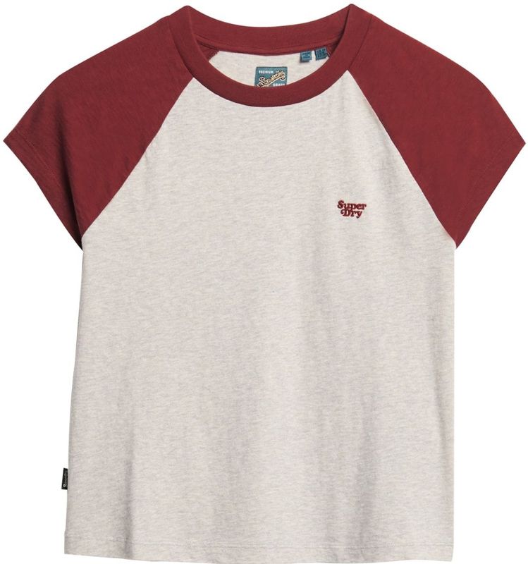 Superdry - Essential - T-shirt - Biologisch Katoen - Raglanmouwen - Vrouwenlogo