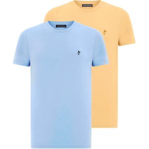 Jacey Quinn Shirt  nachtblauw / lichtblauw / safraan / lichtoranje