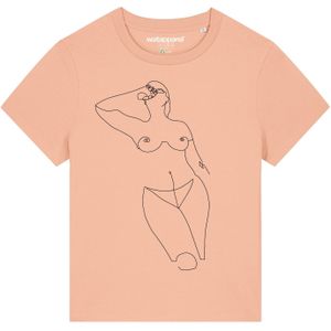 Watapparel Shirt ' Eine Frau '  abrikoos / zwart