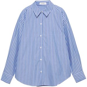 Pull&Bear Blouse  kobaltblauw / wit